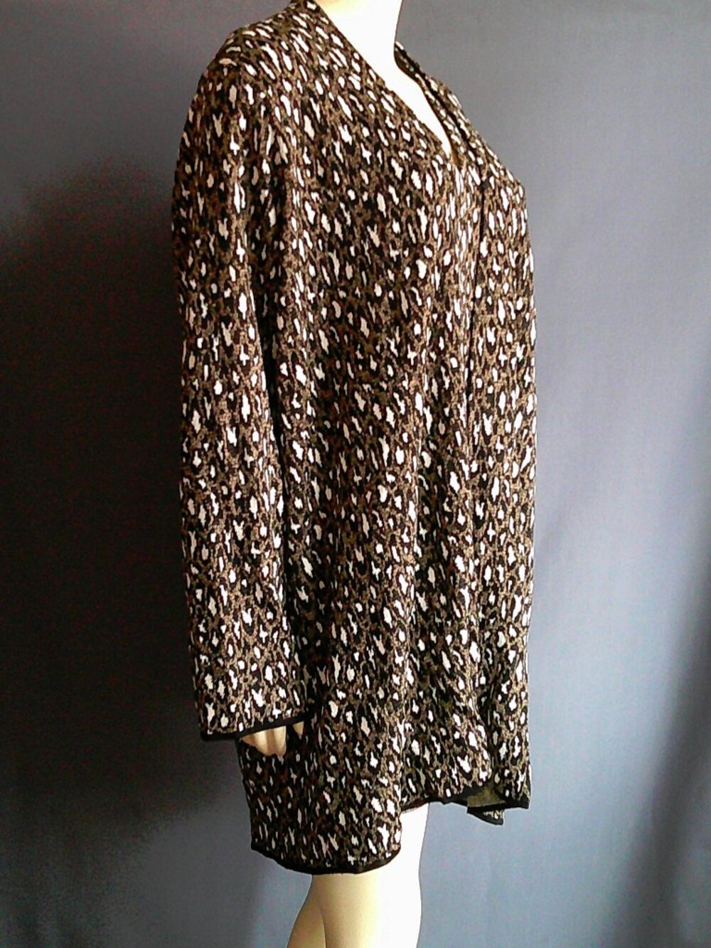 Jones New York Brown Black Leopard Spot Twin Set 3X